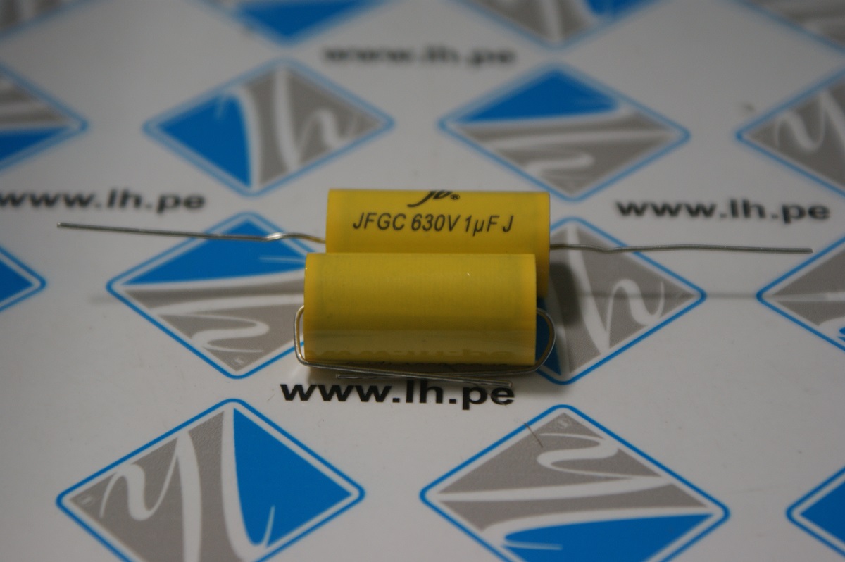 JFGC 1UF        Condensador de polipropileno 1UF, 630V, 16.5x32mm